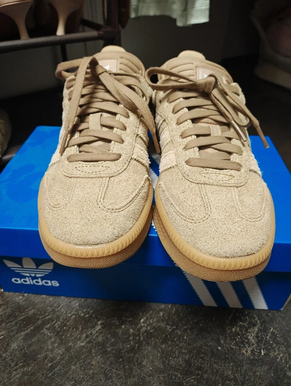 adidas Samba Tan Suede Sneakers with Gum Sole